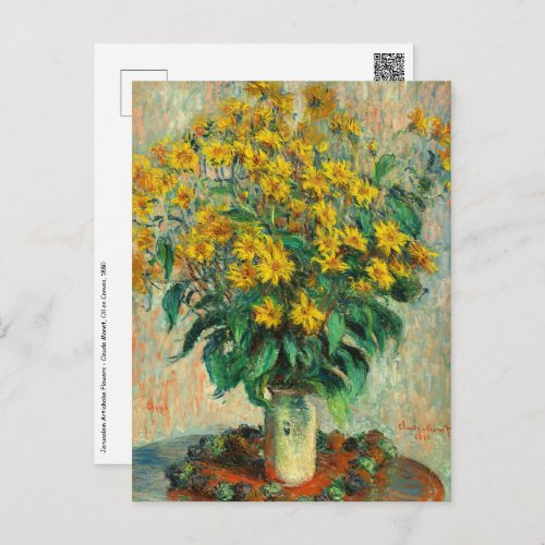 Claude Monet _ Jerusalem Artichoke Flowers Postcard