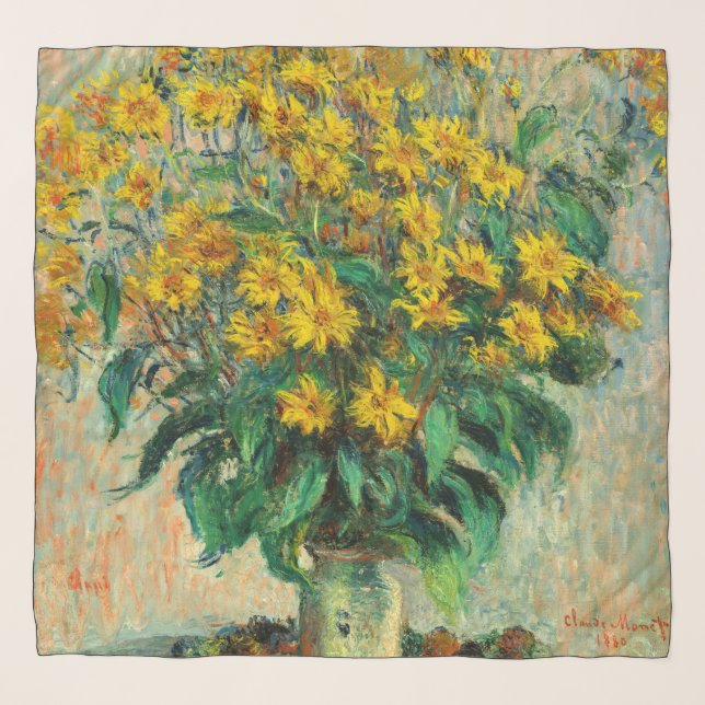 Claude Monet - Jerusalem Artichoke Flowers Scarf (Front)