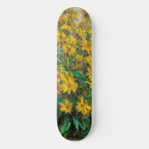 Claude Monet - Jerusalem Artichoke Flowers Skateboard