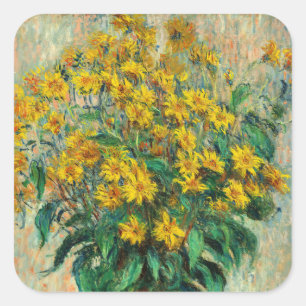 Claude Monet - Jerusalem Artichoke Flowers Square Sticker