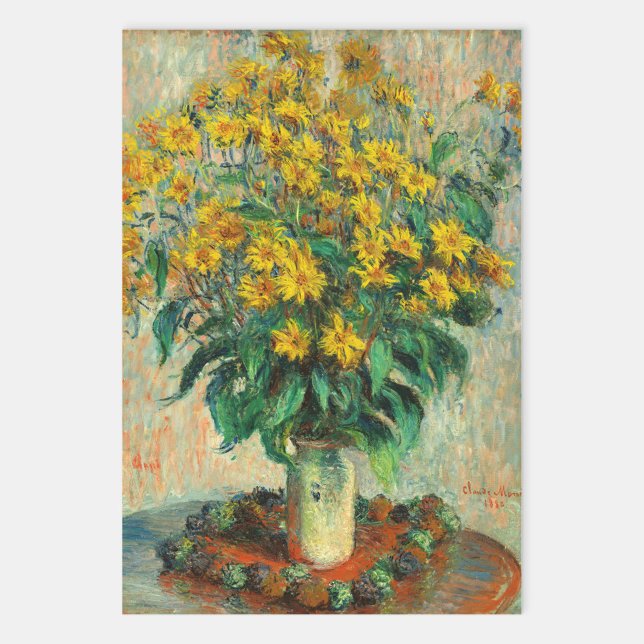 Claude Monet - Jerusalem Artichoke Flowers Wrapping Paper Sheets (Creator Uploaded)