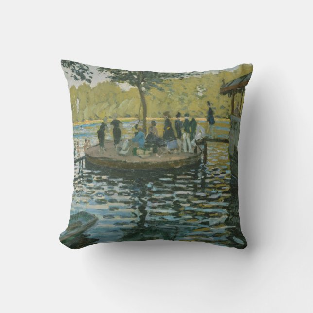 Claude Monet | La Grenouillere Throw Pillow (Front)