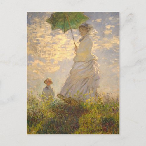 Claude Monet  La Promenade  Umbrella Postcard