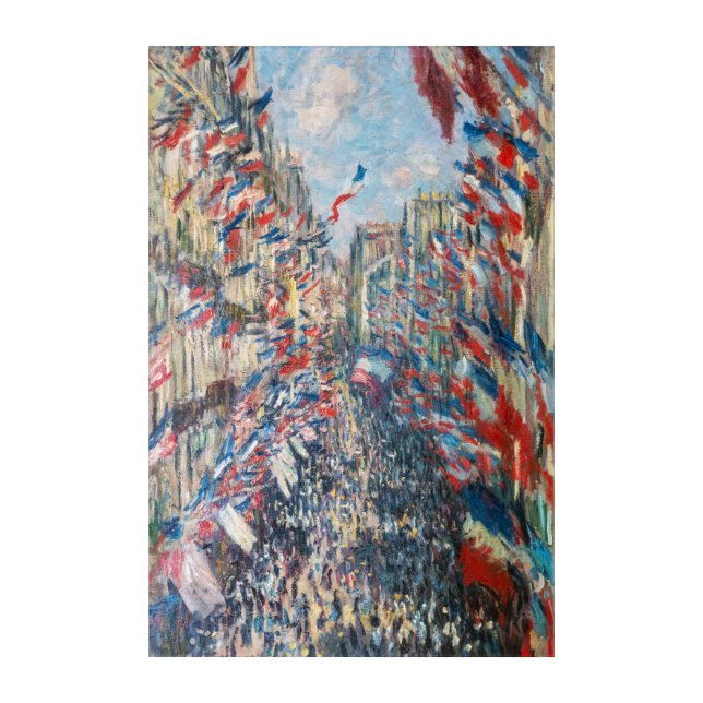 Claude Monet - La Rue Montorgueil - Paris Acrylic Print (Front)