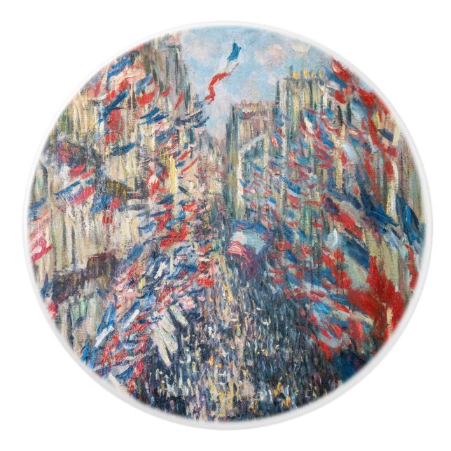 Claude Monet - La Rue Montorgueil - Paris Ceramic Knob (Front)