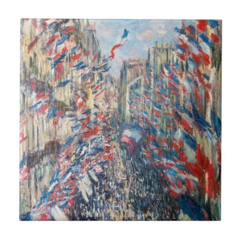 Claude Monet _ La Rue Montorgueil _ Paris Ceramic Tile