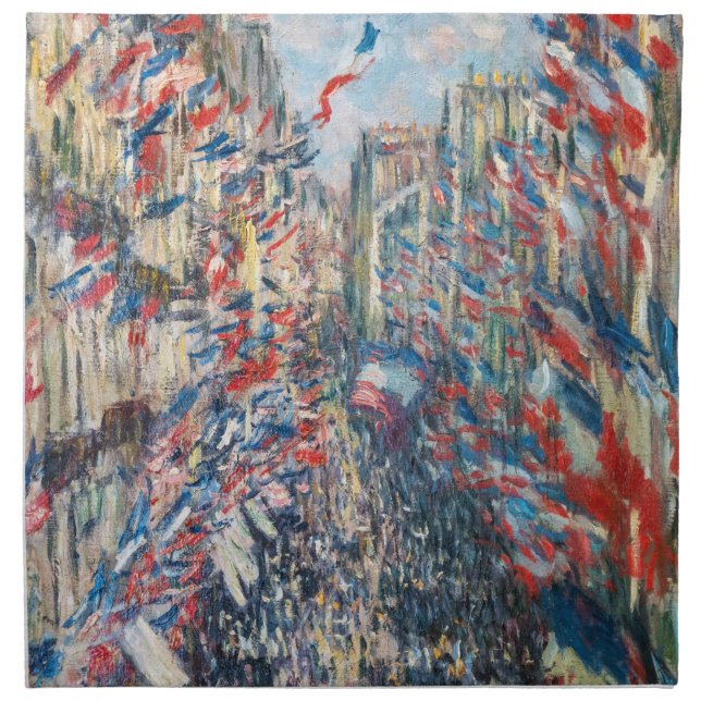 Claude Monet - La Rue Montorgueil - Paris Cloth Napkin (Front)