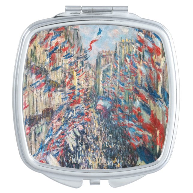Claude Monet - La Rue Montorgueil - Paris Compact Mirror (Front)