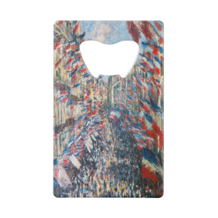 Claude Monet - La Rue Montorgueil - Paris Credit Card Bottle Opener