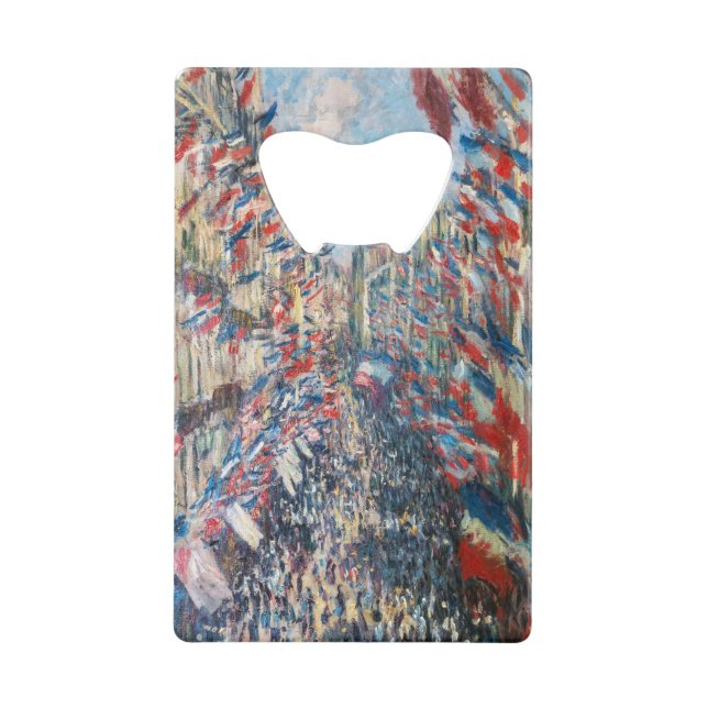 Claude Monet - La Rue Montorgueil - Paris Credit Card Bottle Opener (Front)
