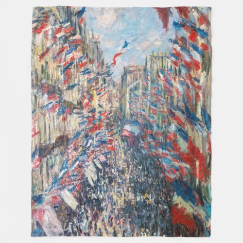Claude Monet _ La Rue Montorgueil _ Paris Fleece Blanket