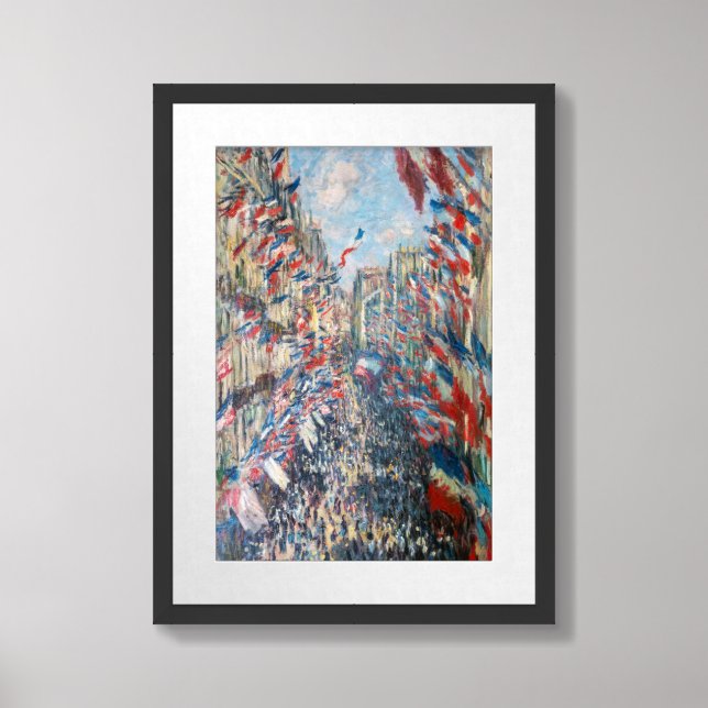 Claude Monet - La Rue Montorgueil - Paris Framed Art (Framed Front)