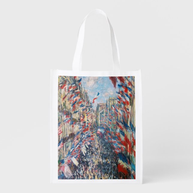 Claude Monet - La Rue Montorgueil - Paris Grocery Bag (Front)