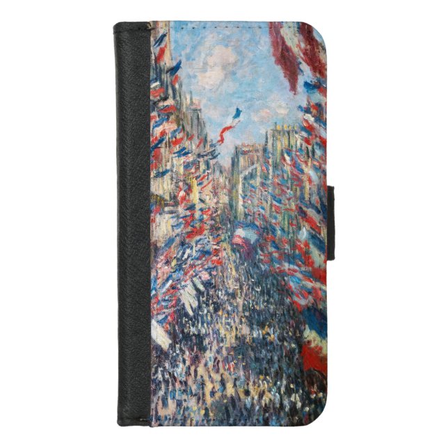 Claude Monet - La Rue Montorgueil - Paris iPhone Wallet Case (Front)