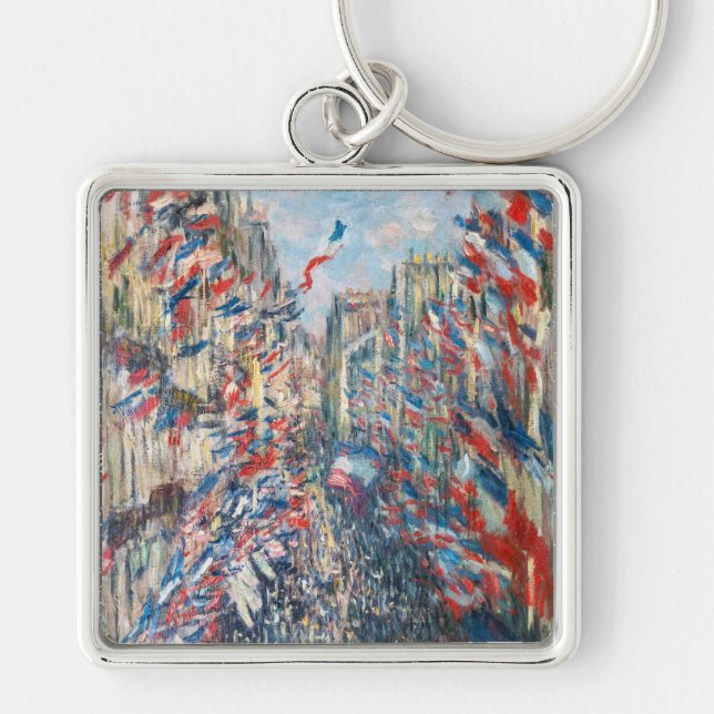 Claude Monet - La Rue Montorgueil - Paris Keychain (Front)