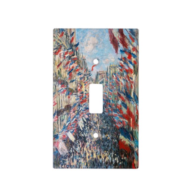 Claude Monet - La Rue Montorgueil - Paris Light Switch Cover (Front)