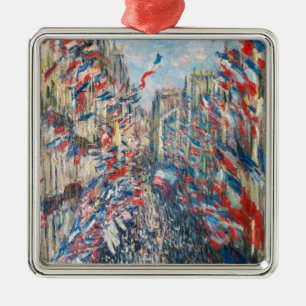 Claude Monet - La Rue Montorgueil - Paris Metal Ornament