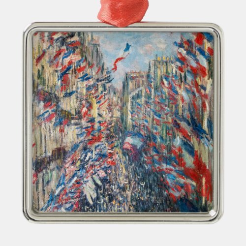 Claude Monet _ La Rue Montorgueil _ Paris Metal Ornament