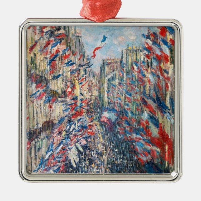 Claude Monet - La Rue Montorgueil - Paris Metal Ornament (Front)