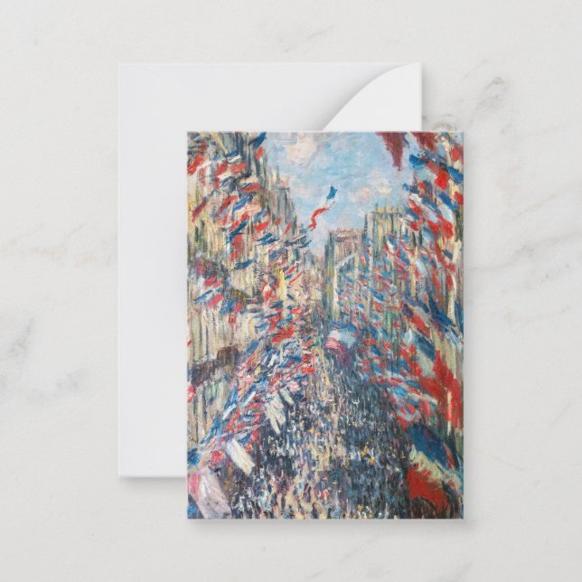 Claude Monet - La Rue Montorgueil - Paris Note Card (Front)