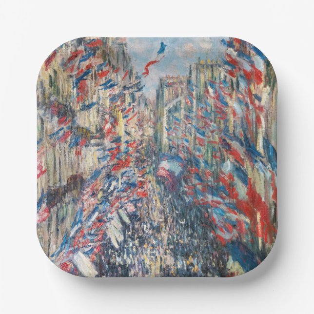 Claude Monet - La Rue Montorgueil - Paris Paper Plates (Front)