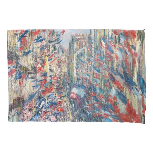 Claude Monet - La Rue Montorgueil - Paris Pillow Case (Front)