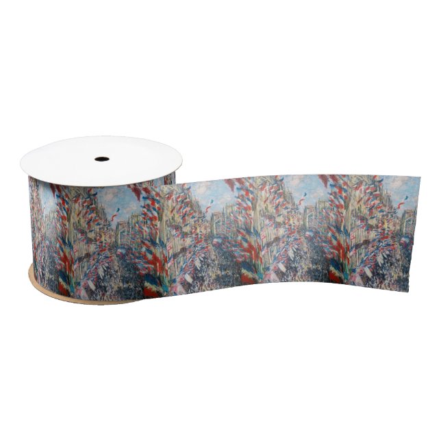 Claude Monet - La Rue Montorgueil - Paris Satin Ribbon (Spool)