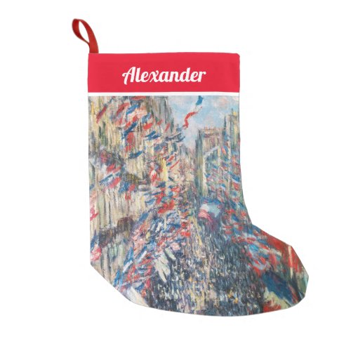 Claude Monet _ La Rue Montorgueil _ Paris Small Christmas Stocking