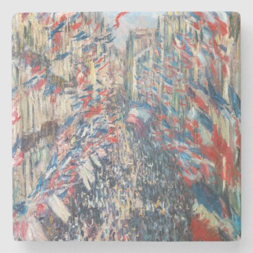 Claude Monet _ La Rue Montorgueil _ Paris Stone Coaster