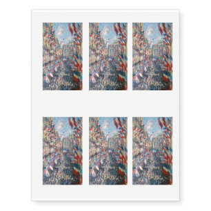 Claude Monet - La Rue Montorgueil - Paris Temporary Tattoos