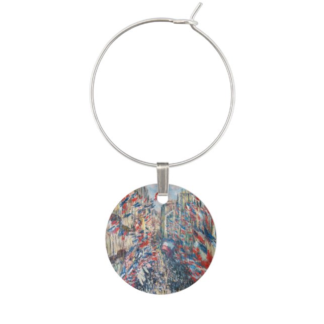 Claude Monet - La Rue Montorgueil - Paris Wine Charm (Front)