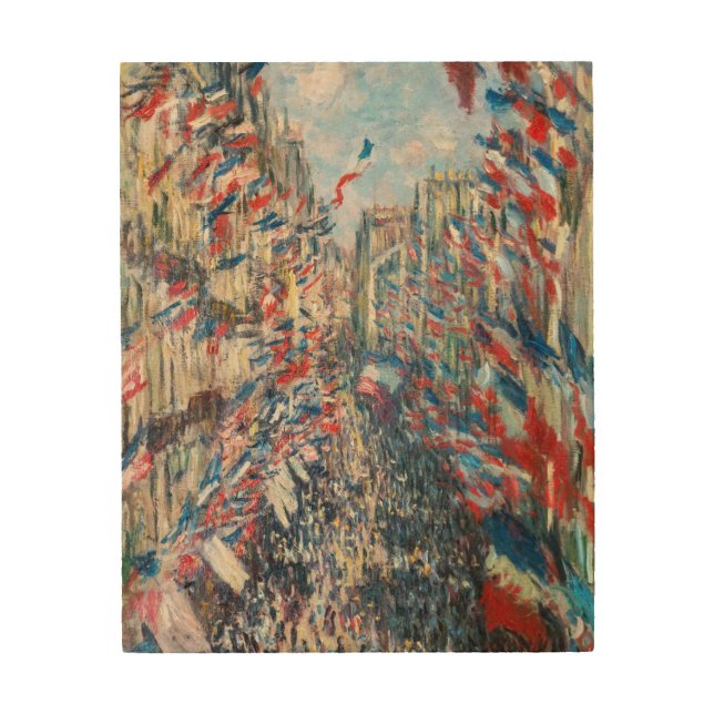 Claude Monet - La Rue Montorgueil - Paris Wood Wall Art (Front)