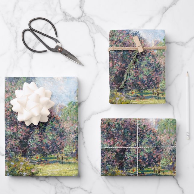 Claude Monet Landscape The Parc Monceau Poster Wrapping Paper Sheets (Front)