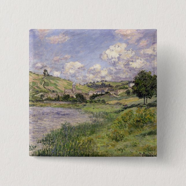Claude Monet | Landscape, Vetheuil, 1879 Pinback Button (Front)