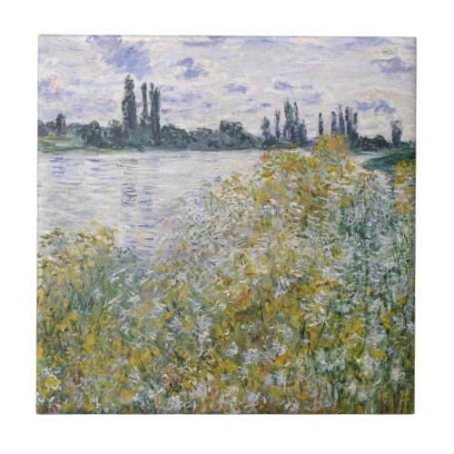 Claude Monet  le aux Fleurs near Vtheuil Tile