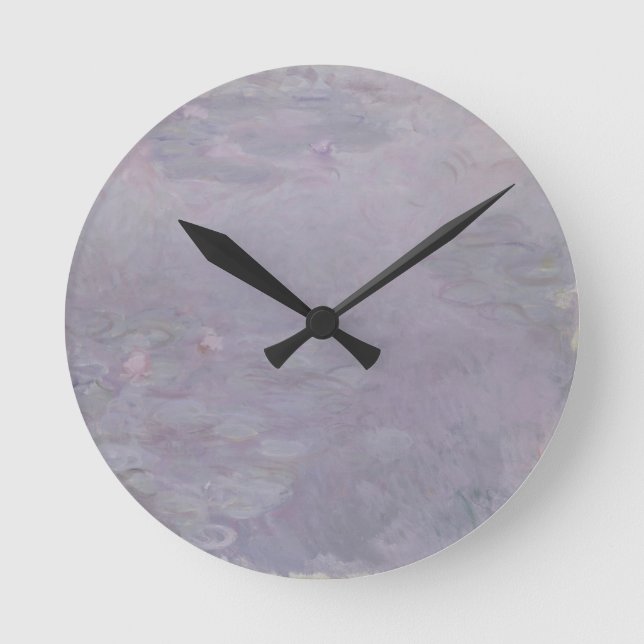 Claude Monet | Light-colored Waterlilies Round Clock (Front)