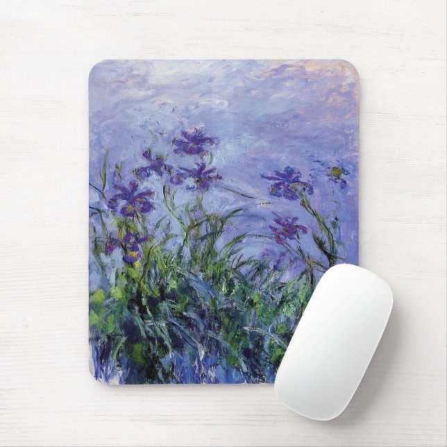 Claude Monet Lila Irises Mouse Pad (With Mouse)