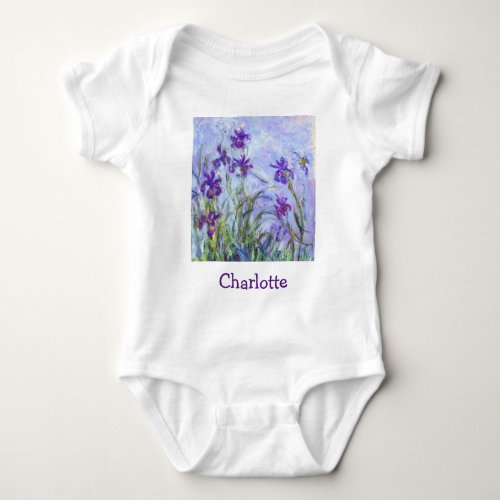 Claude Monet _ Lilac Irises Baby Bodysuit