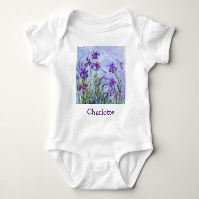 Claude Monet - Lilac Irises Baby Bodysuit (Front)
