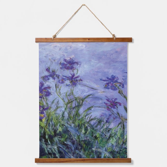 Claude Monet Lilac Irises  Hanging Tapestry (Front)