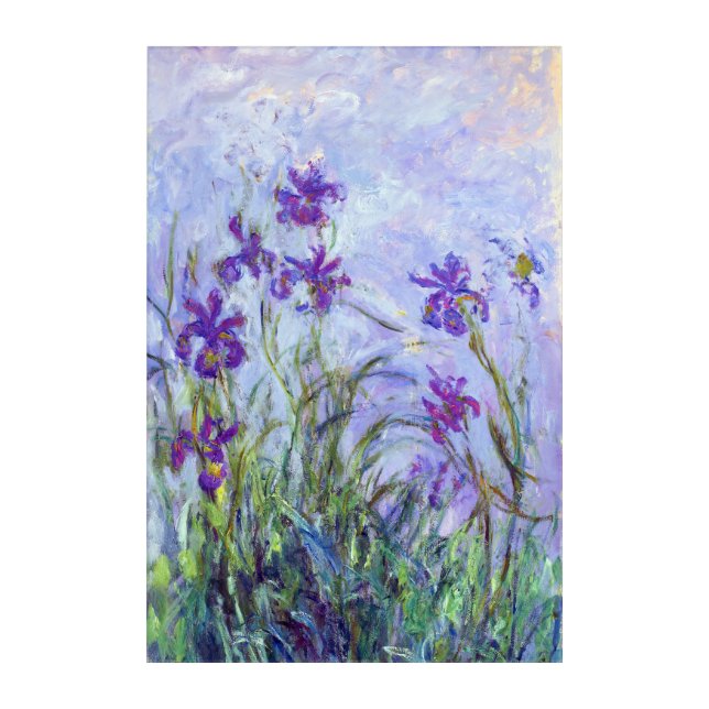Claude Monet - Lilac Irises / Iris Mauves Acrylic Print (Front)
