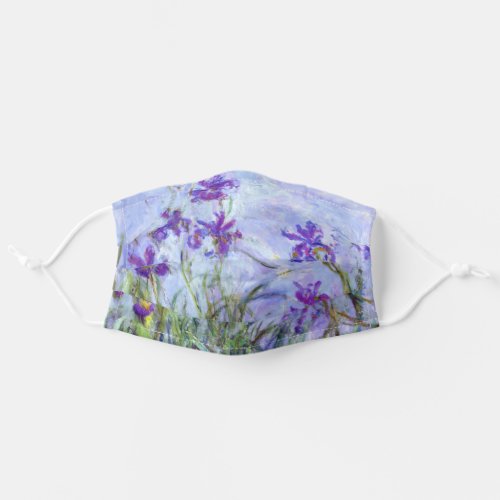 Claude Monet _ Lilac Irises  Iris Mauves Adult Cloth Face Mask