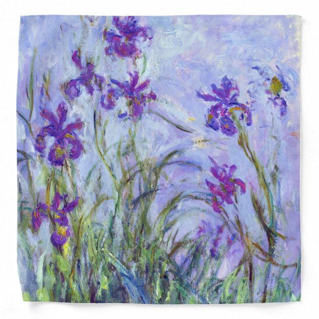 Claude Monet - Lilac Irises / Iris Mauves Bandana | Zazzle