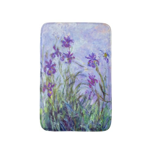Claude Monet _ Lilac Irises  Iris Mauves Bath Mat