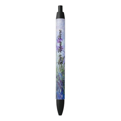 Claude Monet _ Lilac Irises  Iris Mauves Black Ink Pen