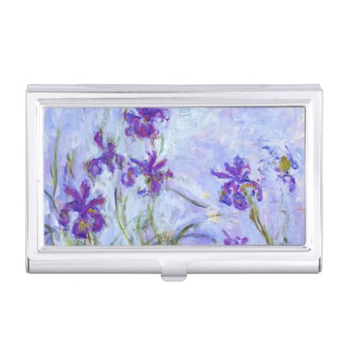 Claude Monet _ Lilac Irises  Iris Mauves Business Card Case