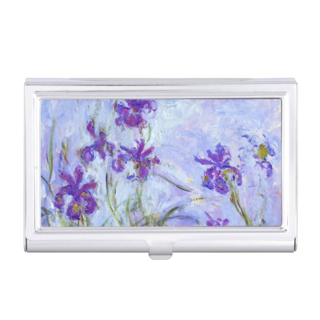 Claude Monet - Lilac Irises / Iris Mauves Business Card Case (Front)