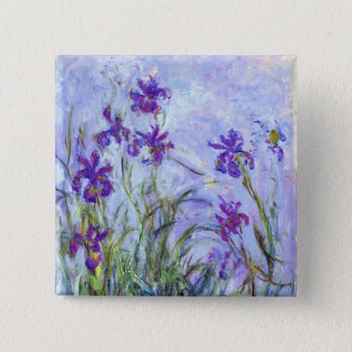 Claude Monet _ Lilac Irises  Iris Mauves Button