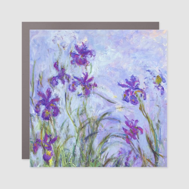 Claude Monet - Lilac Irises / Iris Mauves Car Magnet (Front)