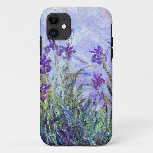 Claude Monet _ Lilac Irises  Iris Mauves iPhone 11 Case